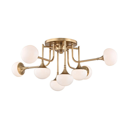 Hudson Valley Lighting Fleming Semi Flush in Aged Brass 4708-AGB