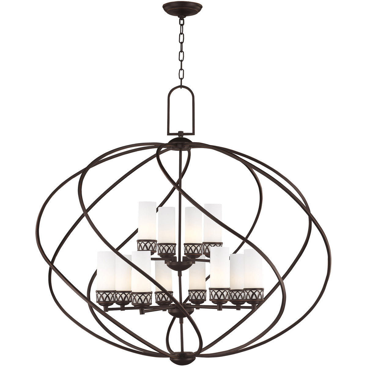 Livex Lighting Westfield Collection 8 Light + 4 Light OB Foyer Chandelier in Olde Bronze 47199-67