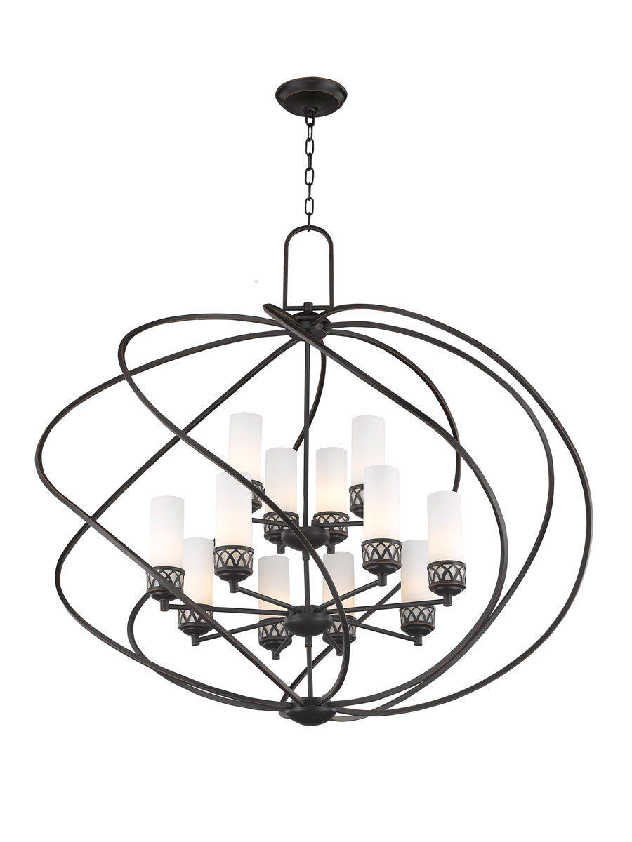 Livex Lighting Westfield Collection 8 Light + 4 Light OB Foyer Chandelier in Olde Bronze 47199-67