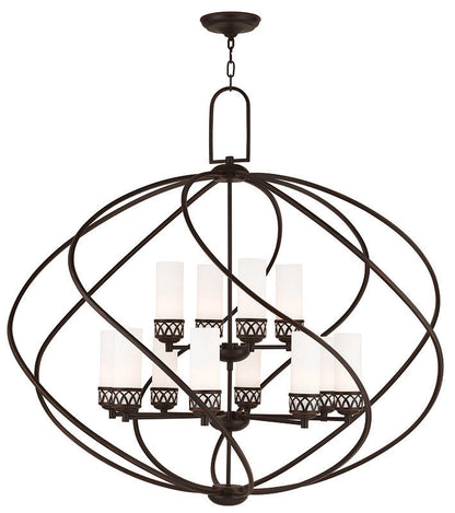 Livex Lighting Westfield Collection 8 Light + 4 Light OB Foyer Chandelier in Olde Bronze 47199-67