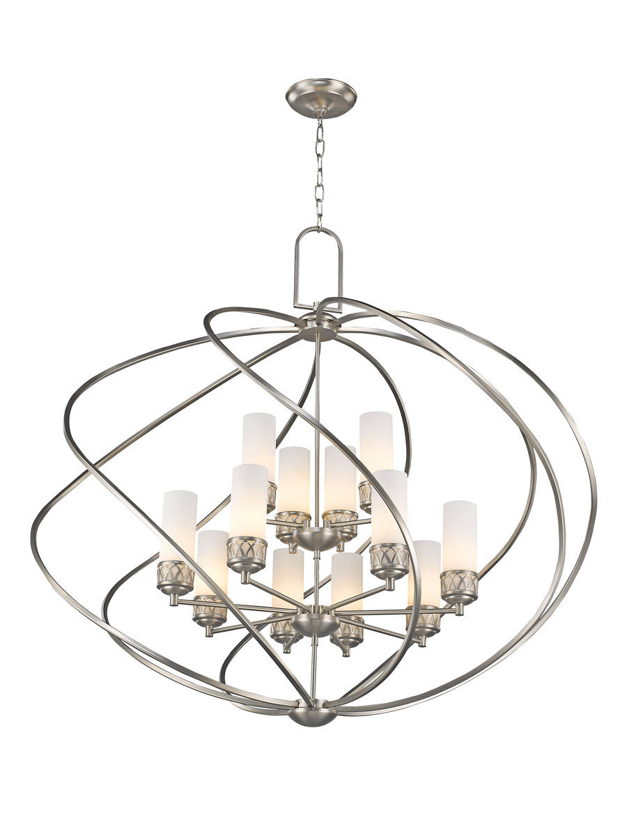 Livex Lighting Westfield Collection 8 Light + 4 Light BN Foyer Chandelier in Brushed Nickel 47199-91