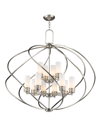 Livex Lighting Westfield Collection 8 Light + 4 Light BN Foyer Chandelier in Brushed Nickel 47199-91