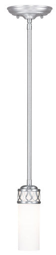 Livex Lighting Westfield Collection 1 Light Brushed Nickel Pendant in Brushed Nickel 4720-91