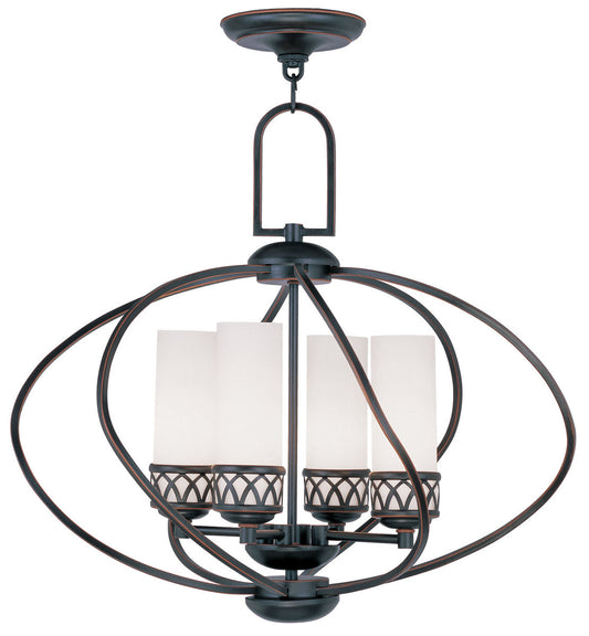 Livex Lighting Westfield Collection 4 Light Olde Bronze Chandelier in Olde Bronze 4724-67