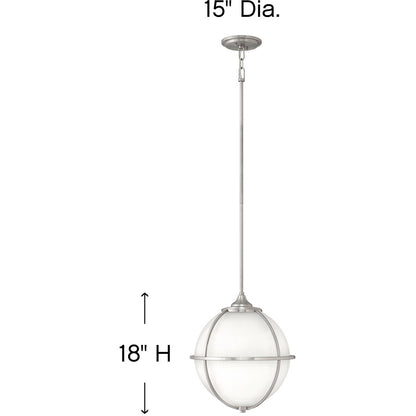 Hinkley Lighting Odeon Medium Orb Pendant Brushed Nickel 4744BN