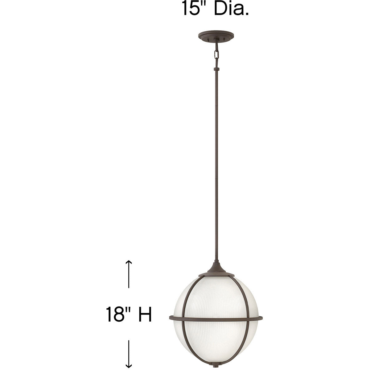 Hinkley Lighting Odeon Medium Orb Pendant Oil Rubbed Bronze 4744OZ