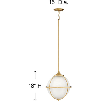 Hinkley Lighting Odeon Medium Orb Pendant Satin Brass 4744SA