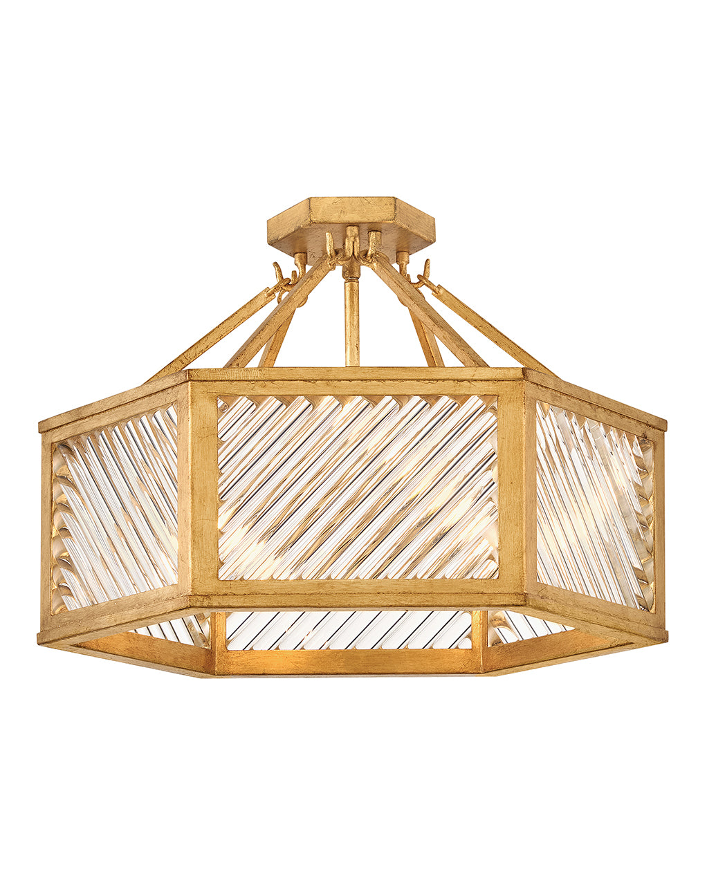 Hinkley Lighting Sura Medium Semi-Flush Mount in Distressed Brass 47461DA