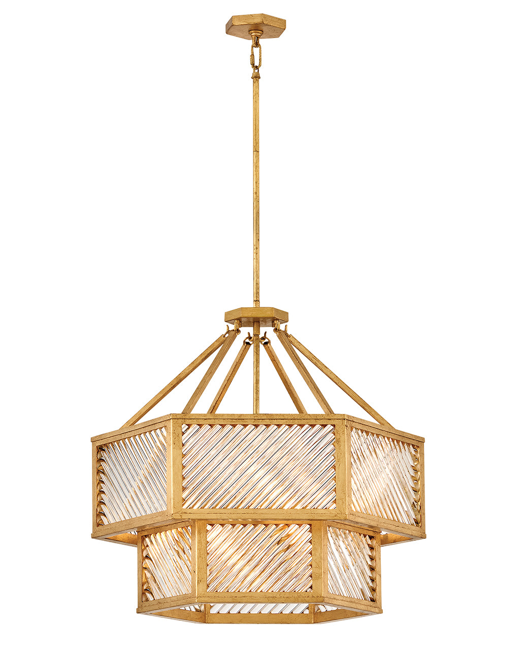 Hinkley Lighting Sura Medium Convertible Chandelier in Distressed Brass 47464DA