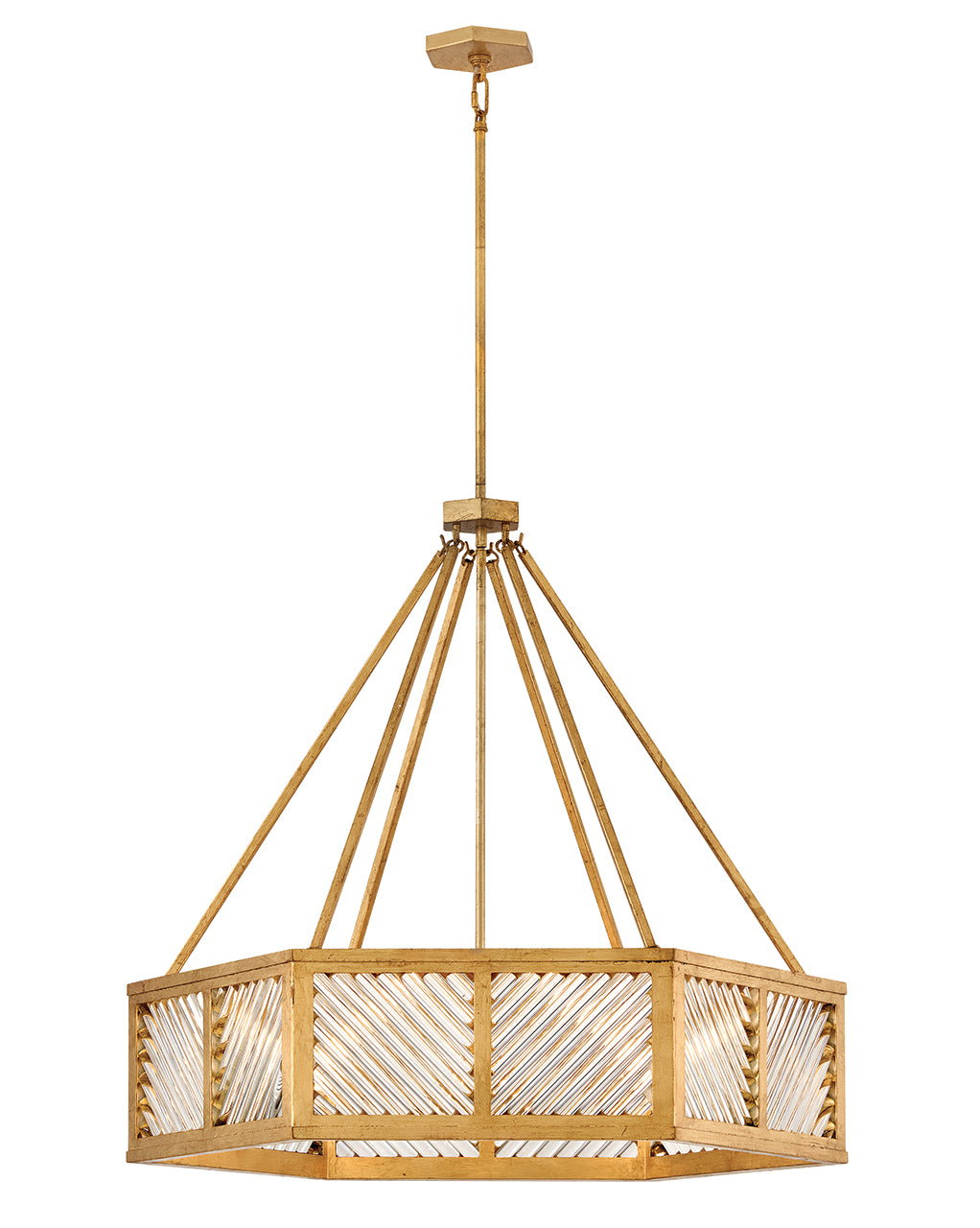 Hinkley Lighting Sura Medium Drum Chandelier in Distressed Brass 47466DA