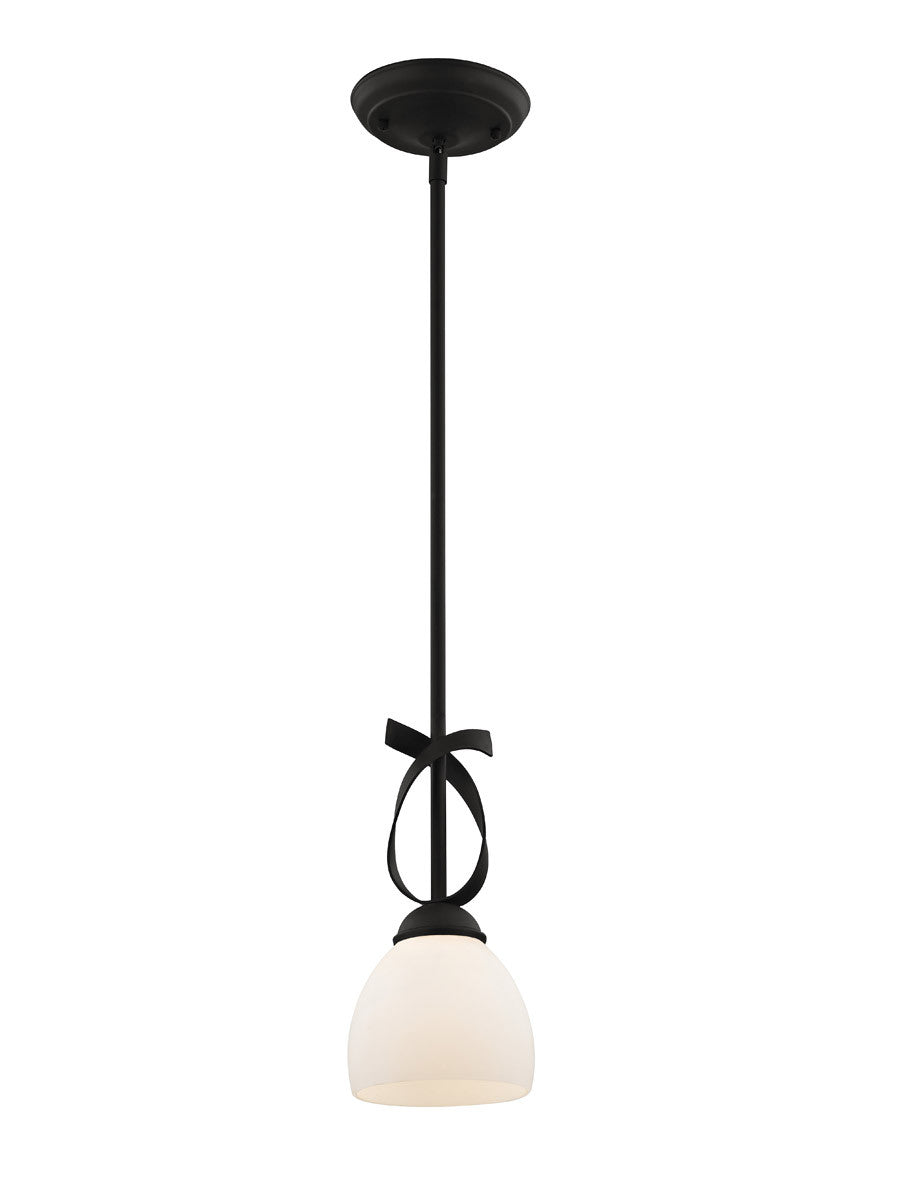 Livex Lighting Brookside Collection 1 Light Black Mini Pendant in Black 4750-04