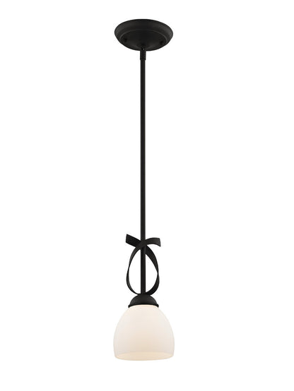 Livex Lighting Brookside Collection 1 Light Black Mini Pendant in Black 4750-04