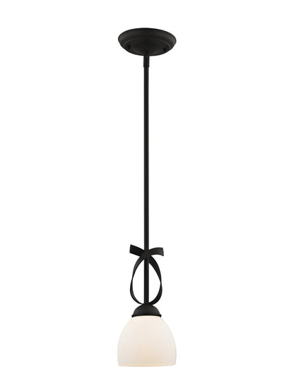 Livex Lighting Brookside Collection 1 Light Black Mini Pendant in Black 4750-04