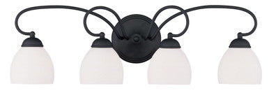 Livex Lighting Brookside Collection 4 Light Black Bath Light in Black 4754-04