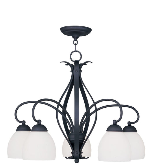 Livex Lighting Brookside Collection 5 Light Black Chandelier in Black 4775-04