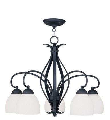 Livex Lighting Brookside Collection 5 Light Black Chandelier in Black 4775-04