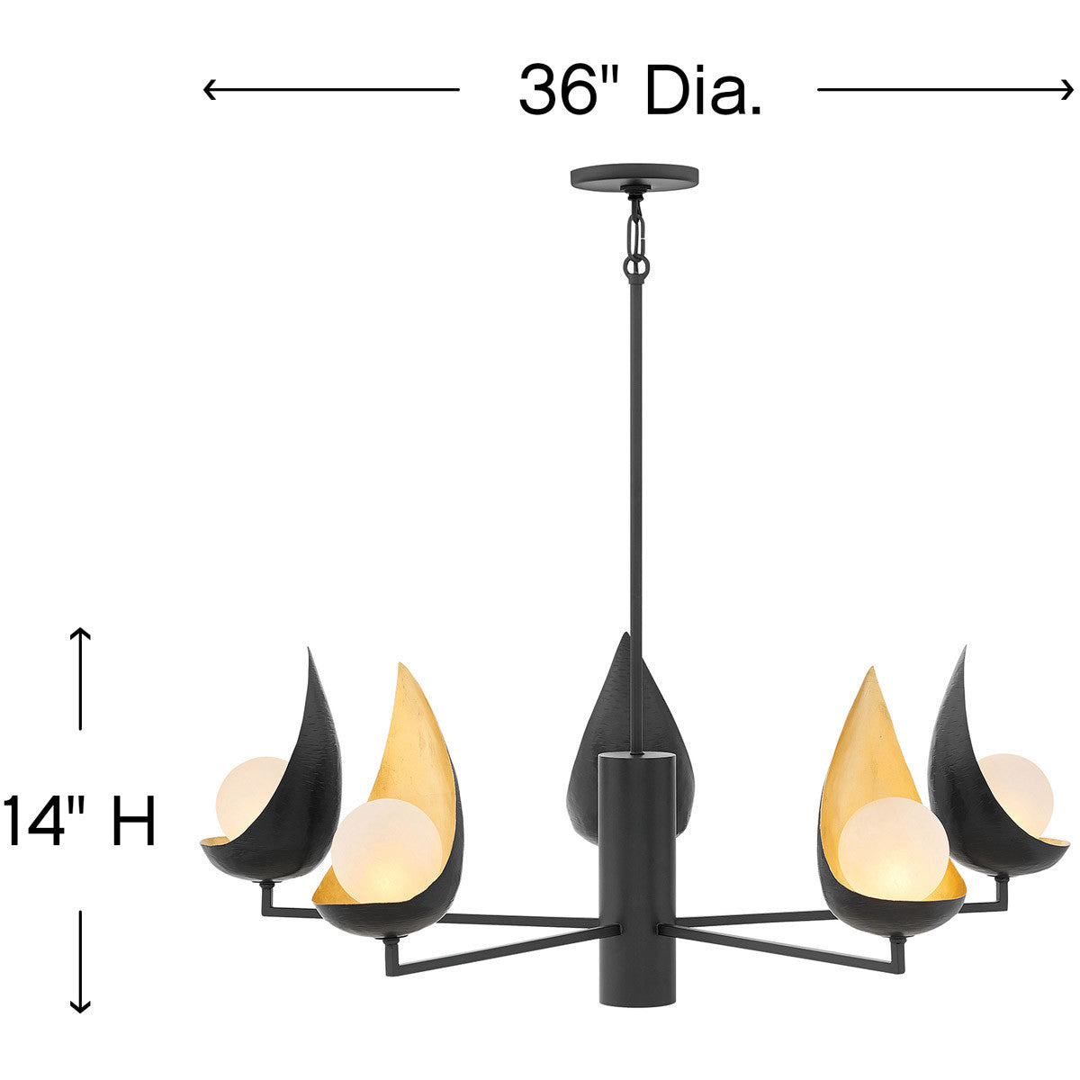 Hinkley Lighting Ren Medium Single Tier Black 47905BLK