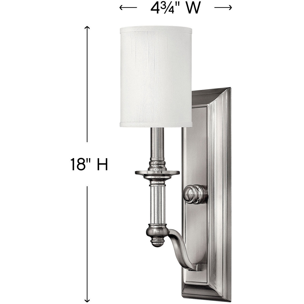 Hinkley Lighting Sussex Single Light Sconce Brushed Nickel 4790BN