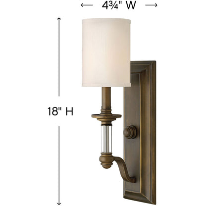 Hinkley Lighting Sussex Single Light Sconce English Bronze 4790EZ