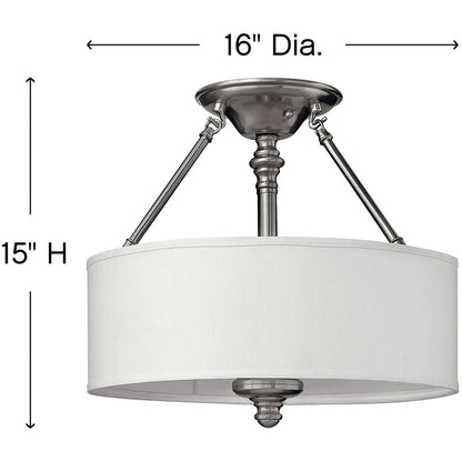 Hinkley Lighting Sussex Medium Semi-Flush Mount Brushed Nickel 4791BN