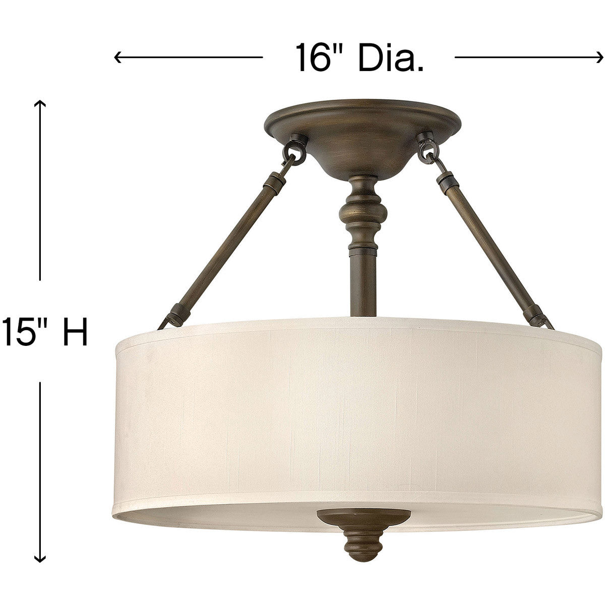 Hinkley Lighting Sussex Medium Semi-Flush Mount English Bronze 4791EZ