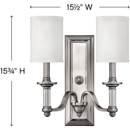 Hinkley Lighting Sussex Two Light Sconce Brushed Nickel 4792BN