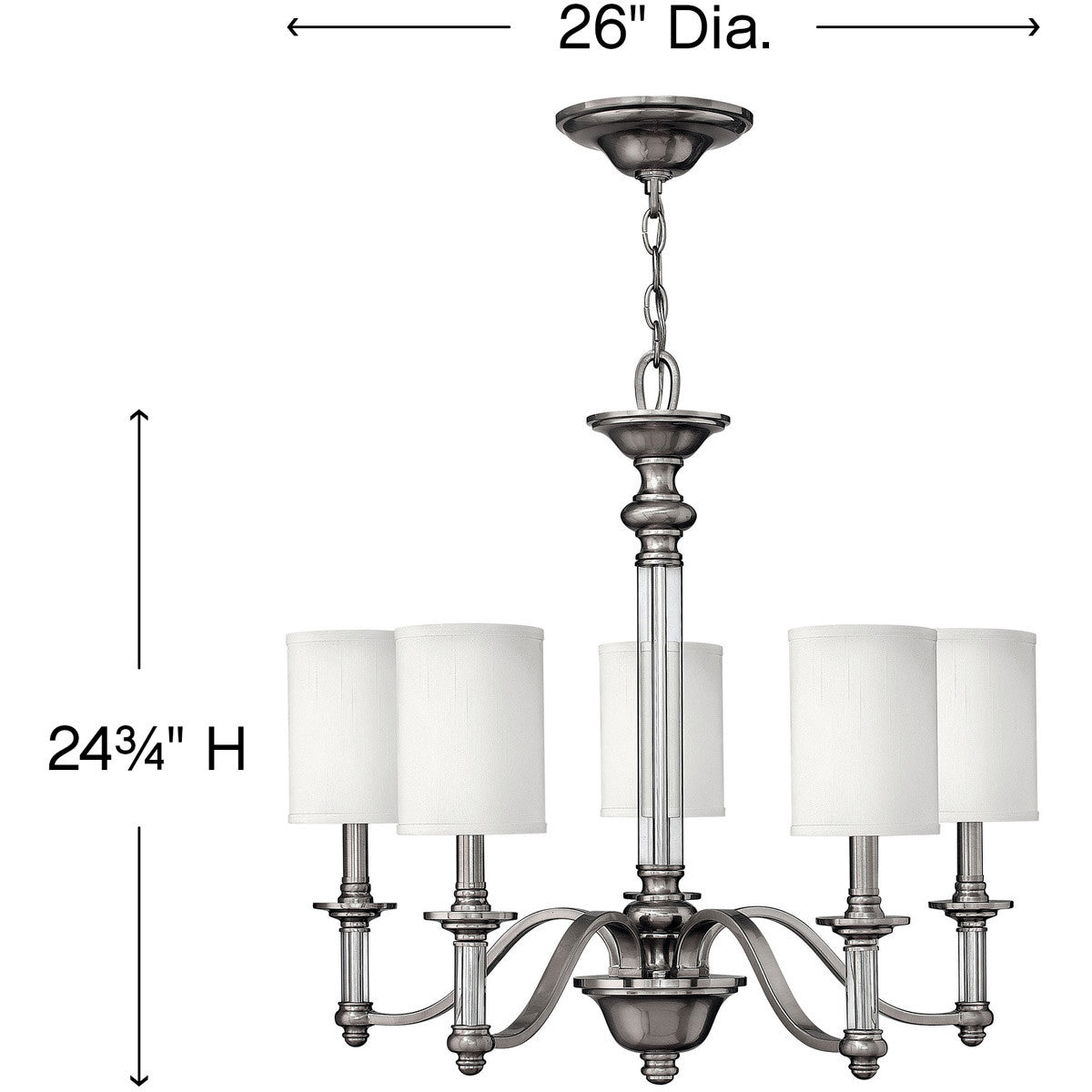 Hinkley Lighting Sussex Medium Single Tier Brushed Nickel 4795BN