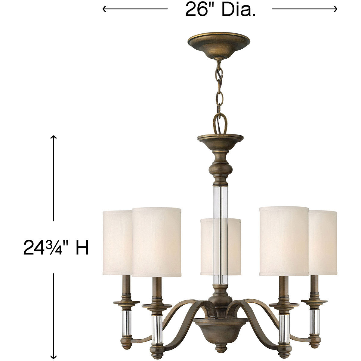 Hinkley Lighting Sussex Medium Single Tier English Bronze 4795EZ