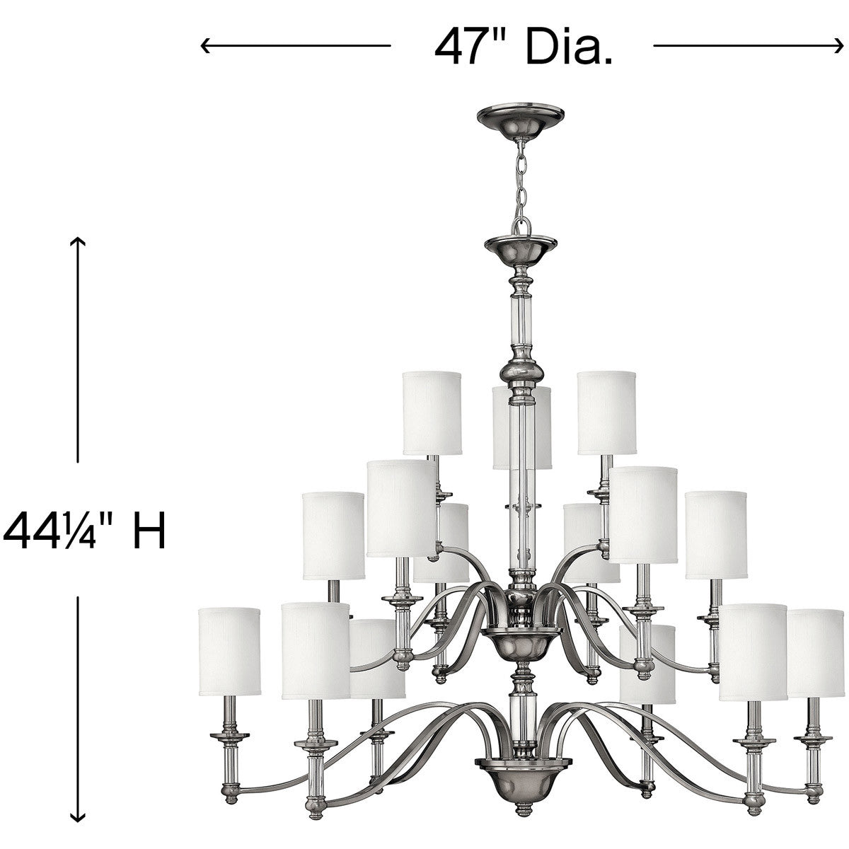 Hinkley Lighting Sussex Extra Large Three Tier Brushed Nickel 4799BN