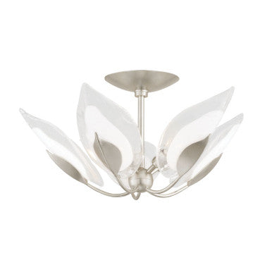 Hudson Valley Lighting Blossom Semi Flush in Silver Leaf 4805-SL