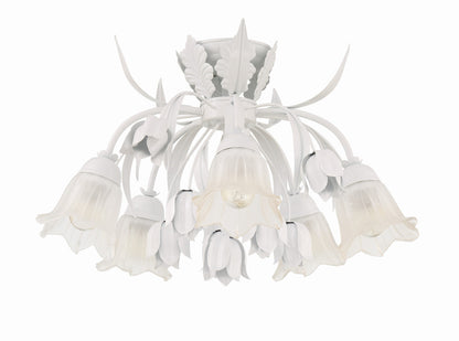 Crystorama Southport 5 Light Wet White Floral Ceiling Mount 4810-WW