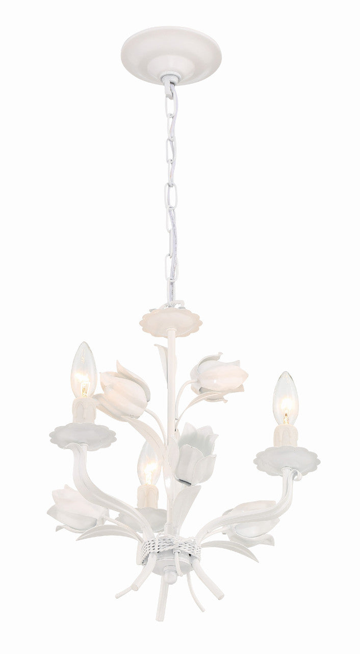 Crystorama Southport 3 Light Wet White Mini Chandelier 4813-WW