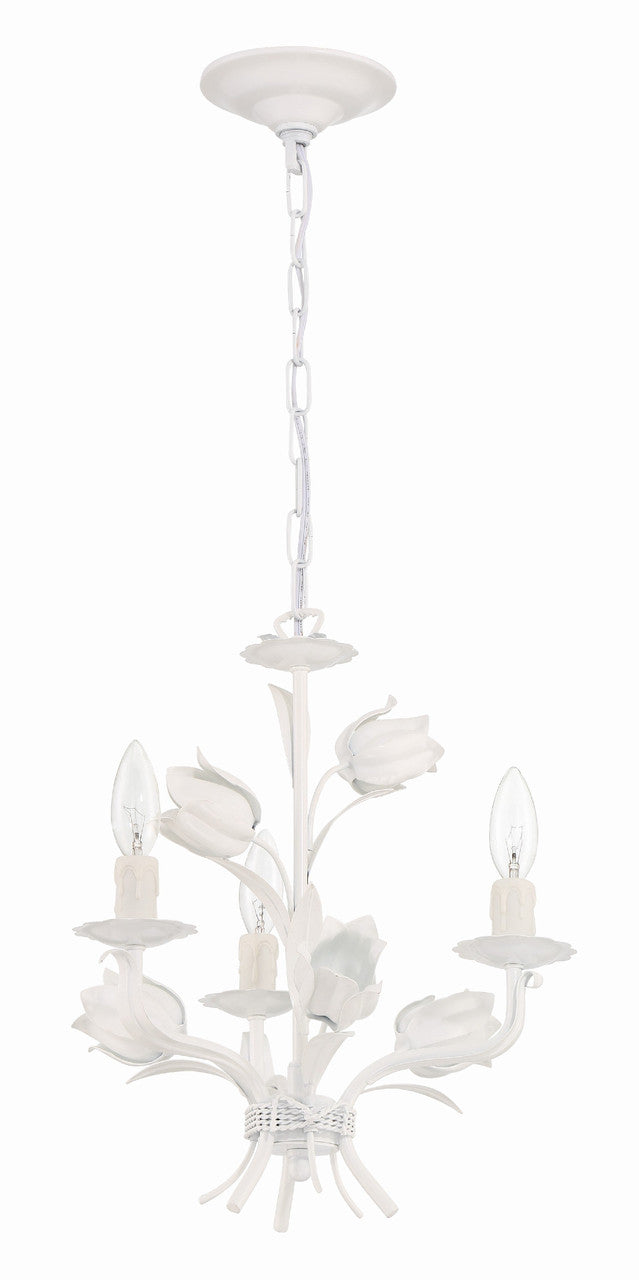 Crystorama Southport 3 Light Wet White Mini Chandelier 4813-WW