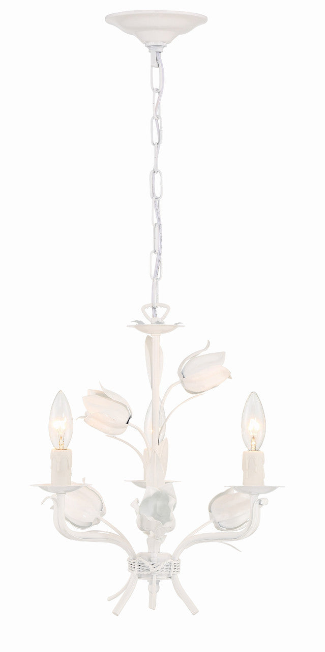 Crystorama Southport 3 Light Wet White Mini Chandelier 4813-WW