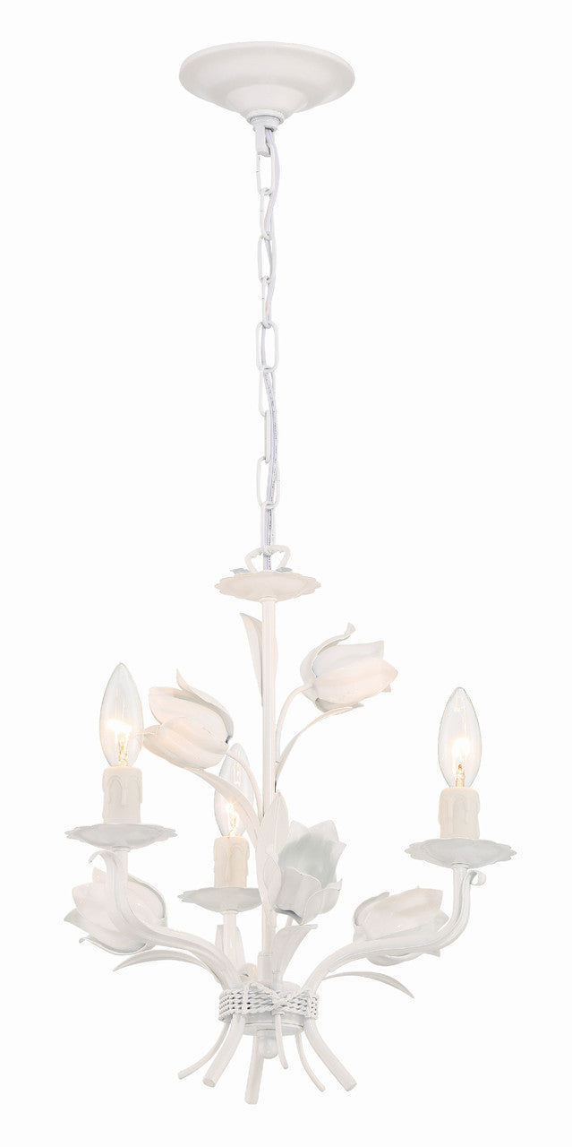 Crystorama Southport 3 Light Wet White Mini Chandelier 4813-WW