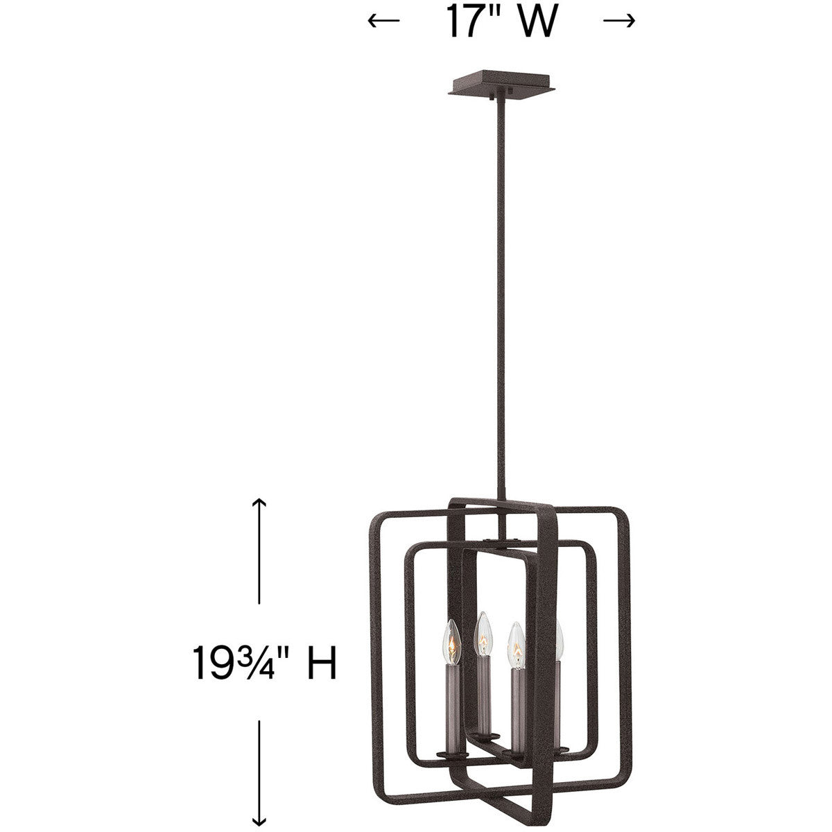 Hinkley Lighting Quentin Medium Open Frame Aged Zinc 4814DZ