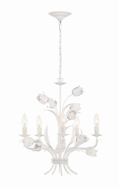 Crystorama Southport 5 Light Wet White Chandelier 4815-WW