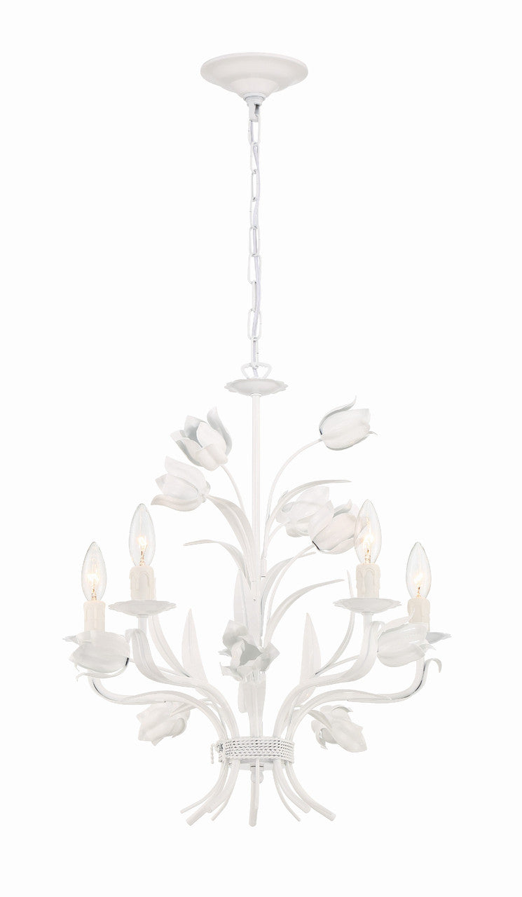 Crystorama Southport 5 Light Wet White Chandelier 4815-WW