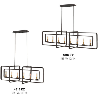 Hinkley Lighting Quentin Six Light Linear Buckeye Bronze 4815KZ