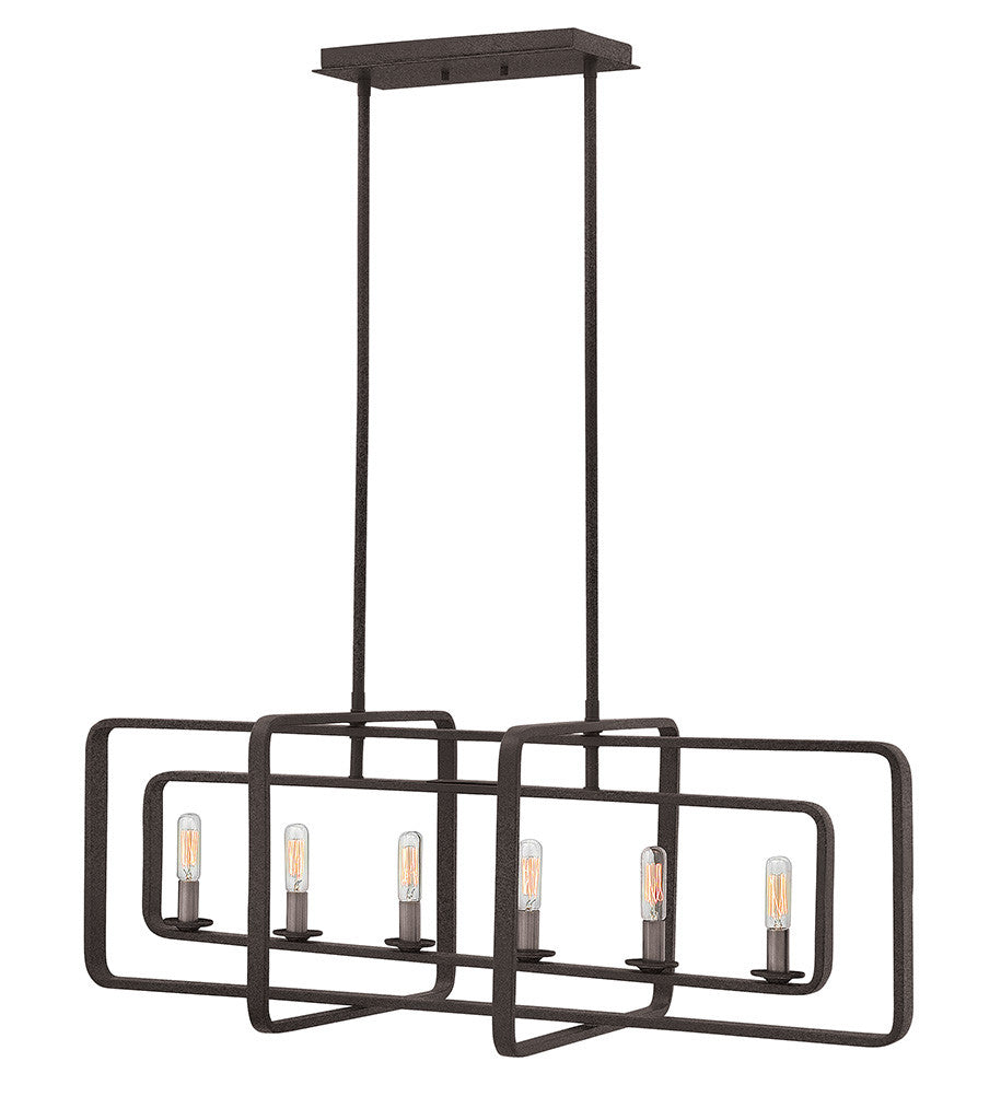 Hinkley Lighting Quentin Six Light Linear Aged Zinc 4815DZ