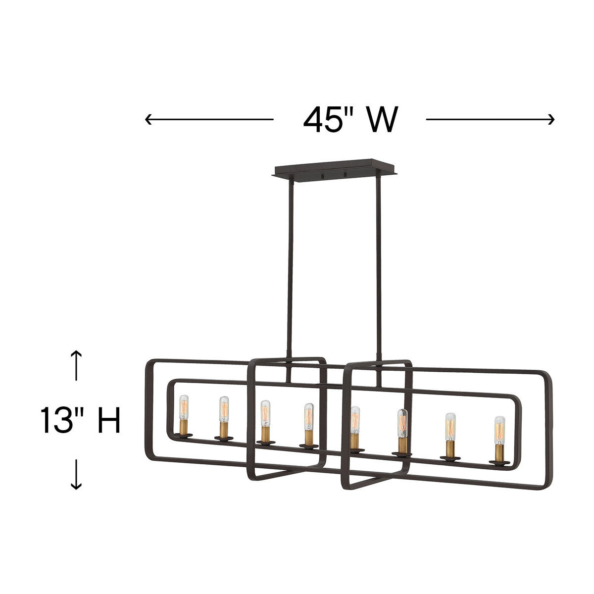 Hinkley Lighting Quentin Eight Light Linear Buckeye Bronze 4818KZ