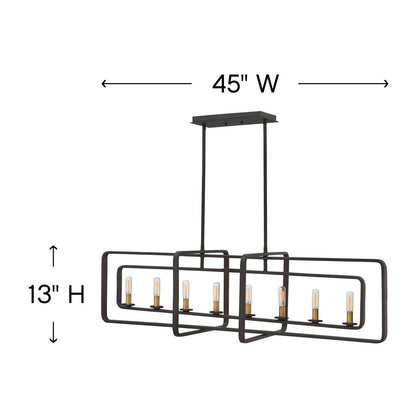 Hinkley Lighting Quentin Eight Light Linear Buckeye Bronze 4818KZ