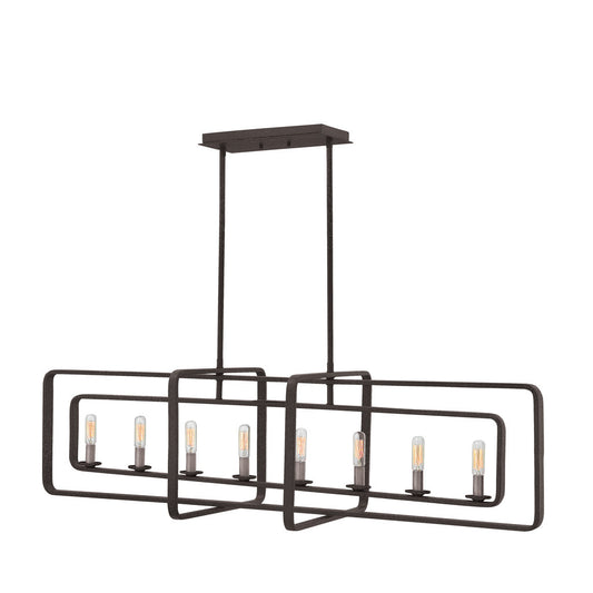 Hinkley Lighting Quentin Eight Light Linear Aged Zinc 4818DZ