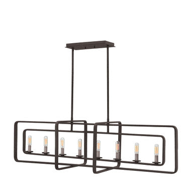 Hinkley Lighting Quentin Eight Light Linear Aged Zinc 4818DZ