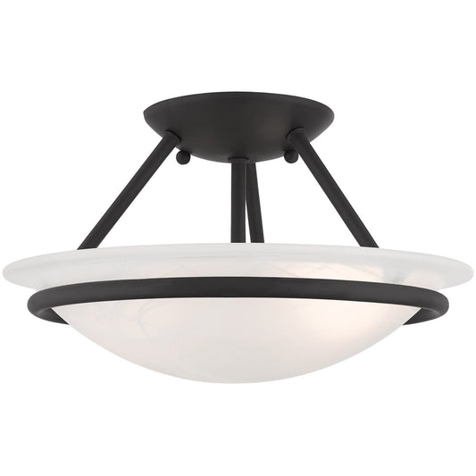 Livex Lighting Newburgh Collection 2 Light Black Ceiling Mount in Black 4823-04