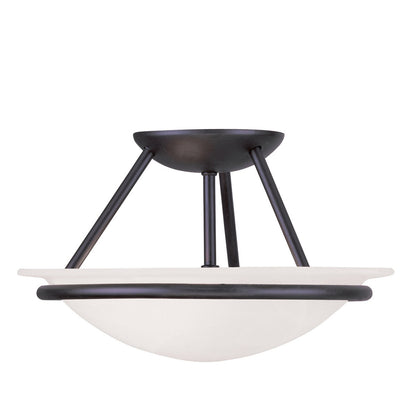 Livex Lighting Newburgh Collection 2 Light Black Ceiling Mount in Black 4823-04