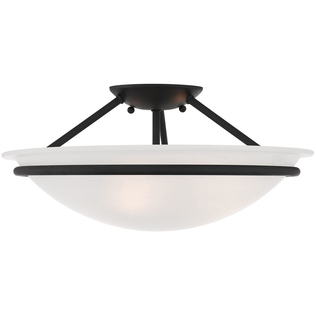 Livex Lighting Newburgh Collection 3 Light Black Ceiling Mount in Black 4824-04