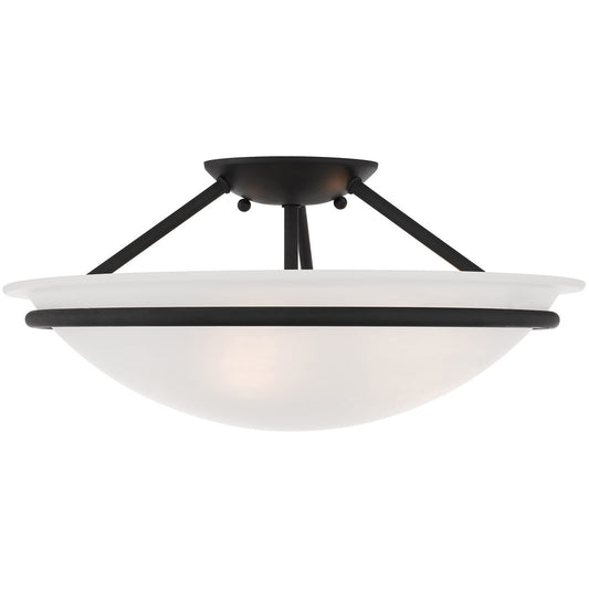 Livex Lighting Newburgh Collection 3 Light Black Ceiling Mount in Black 4824-04