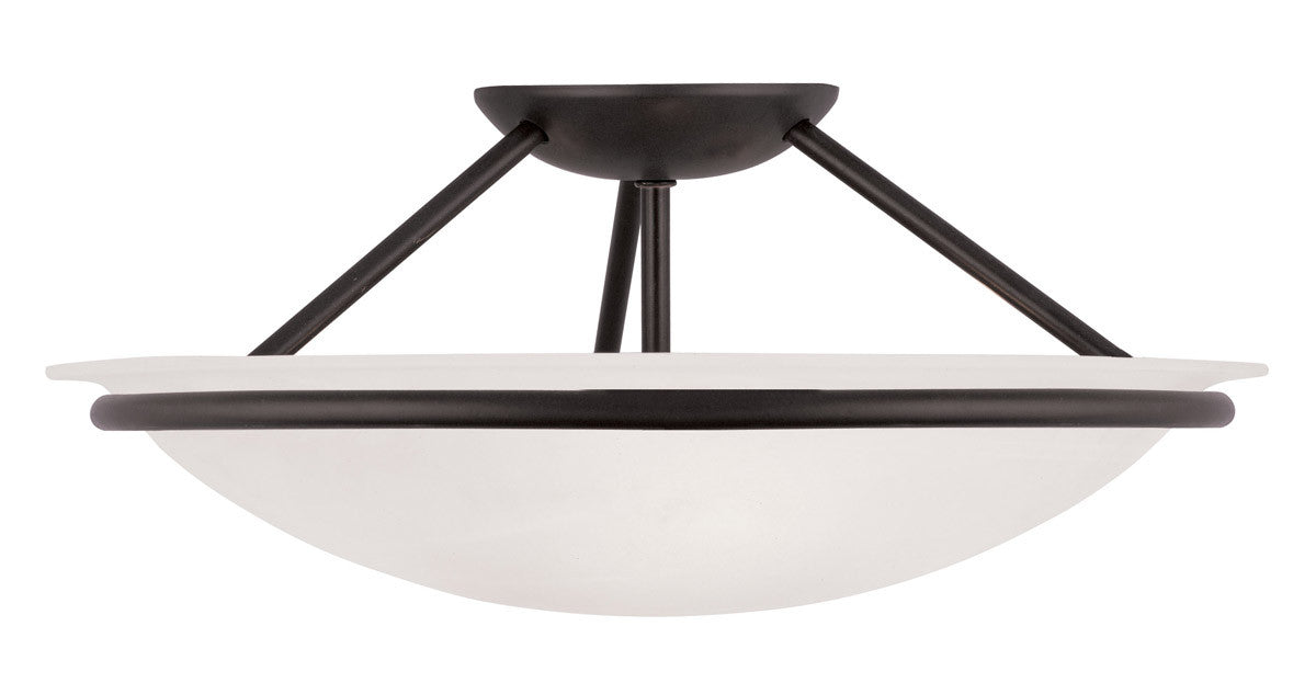 Livex Lighting Newburgh Collection 3 Light Black Ceiling Mount in Black 4824-04