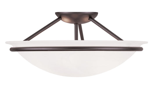 Livex Lighting Newburgh Collection 3 Light Bronze Ceiling Mount in Bronze 4824-07